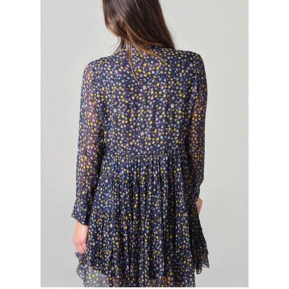 Zadig & Voltaire Women’s Rapidy Crinkle Print Etoiles Dress sz S - Picture 3 of 6